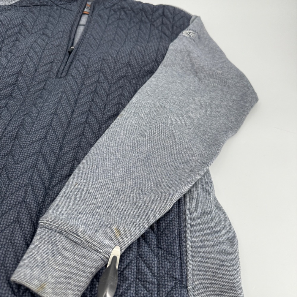 Straight Down Mens Zip Pullover Gray Quilted Chip… - image 8